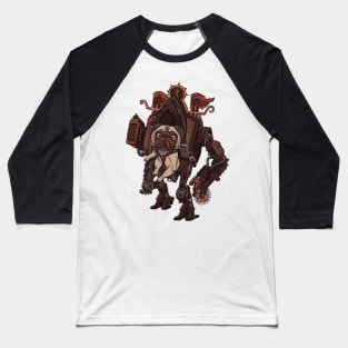 Pugnacious Paws: The Mighty War Machine of the Pug Baseball T-Shirt